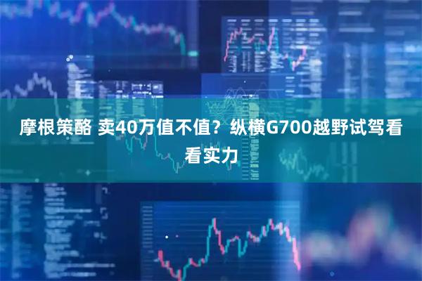 摩根策酪 卖40万值不值？纵横G700越野试驾看看实力